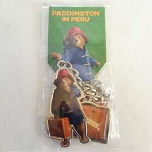 Paddington Bear Keychain with Red and Blue Accents